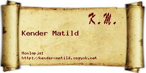 Kender Matild névjegykártya